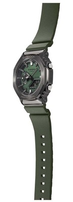 Pre-owned Casio G-shock Green Dial Green Resin Strap Gm-2100b-3aer Watch
