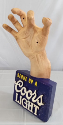 Coors Light 3-D Hand Large Wall Hanging Advertisement Display - no bottles