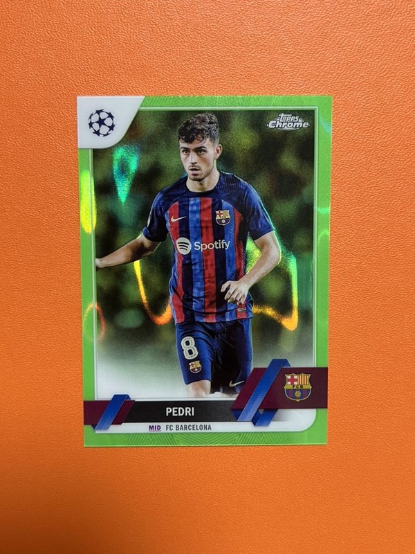 2023 Topps Chrome Barcelona Pedri Green lava #136 JOF19 | eBay