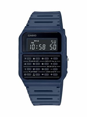 Casio Databank Men's Quartz Calculator Blue Resin Band 34mm Watch CA53WF-2B