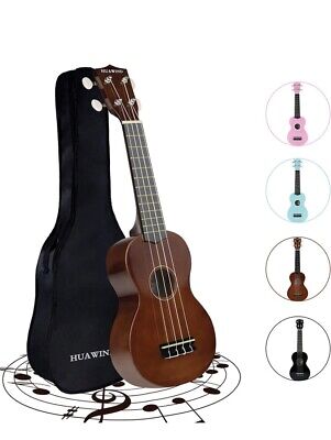 21 Inch Soprano Ukuleles with Gig Bag for Kids Adults and Beginners Brown
