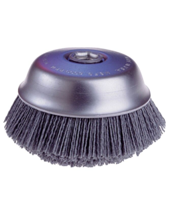 Osborn 32131 6” Cup Brush With 1-1/2”, 120 Grit, Log Home Brush