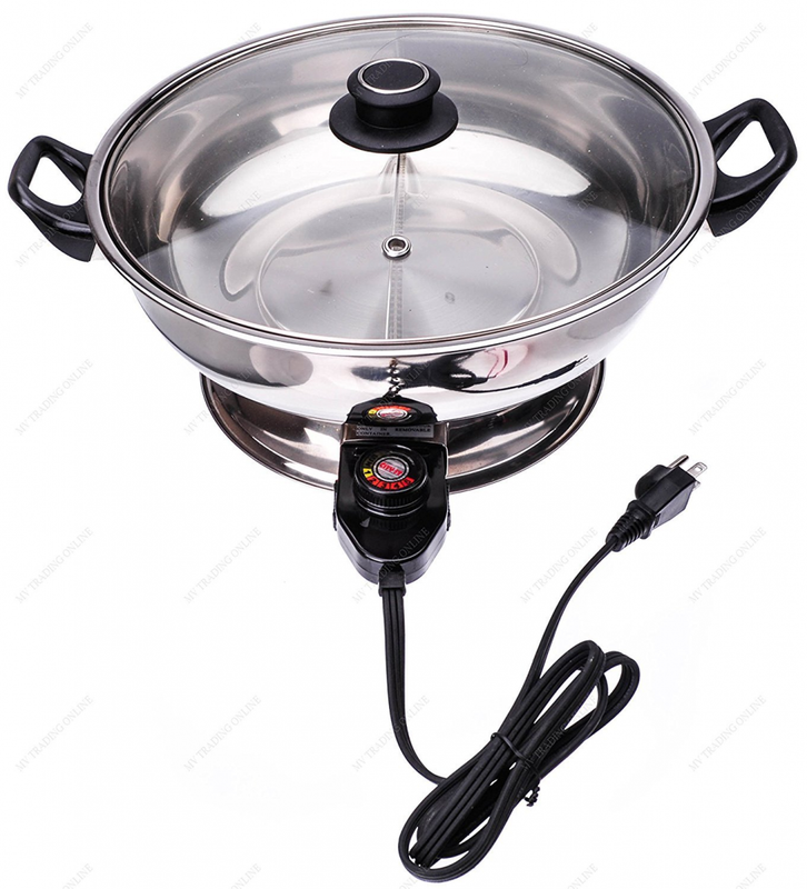Shabu Shabu Electric Hotpot w/ Divider Removable Pot Table Top Cooking