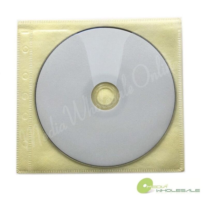 1000 Non Woven Cd Dvd Yellow Color Double Sided Plastic Sleeve - Hold 2000 Discs