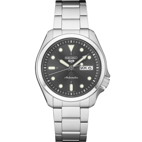 Pre-owned Seiko 5 Sports 24-jewel Automatic Grey Dial Ss Bracelet Men's Wrist Watch Srpe51