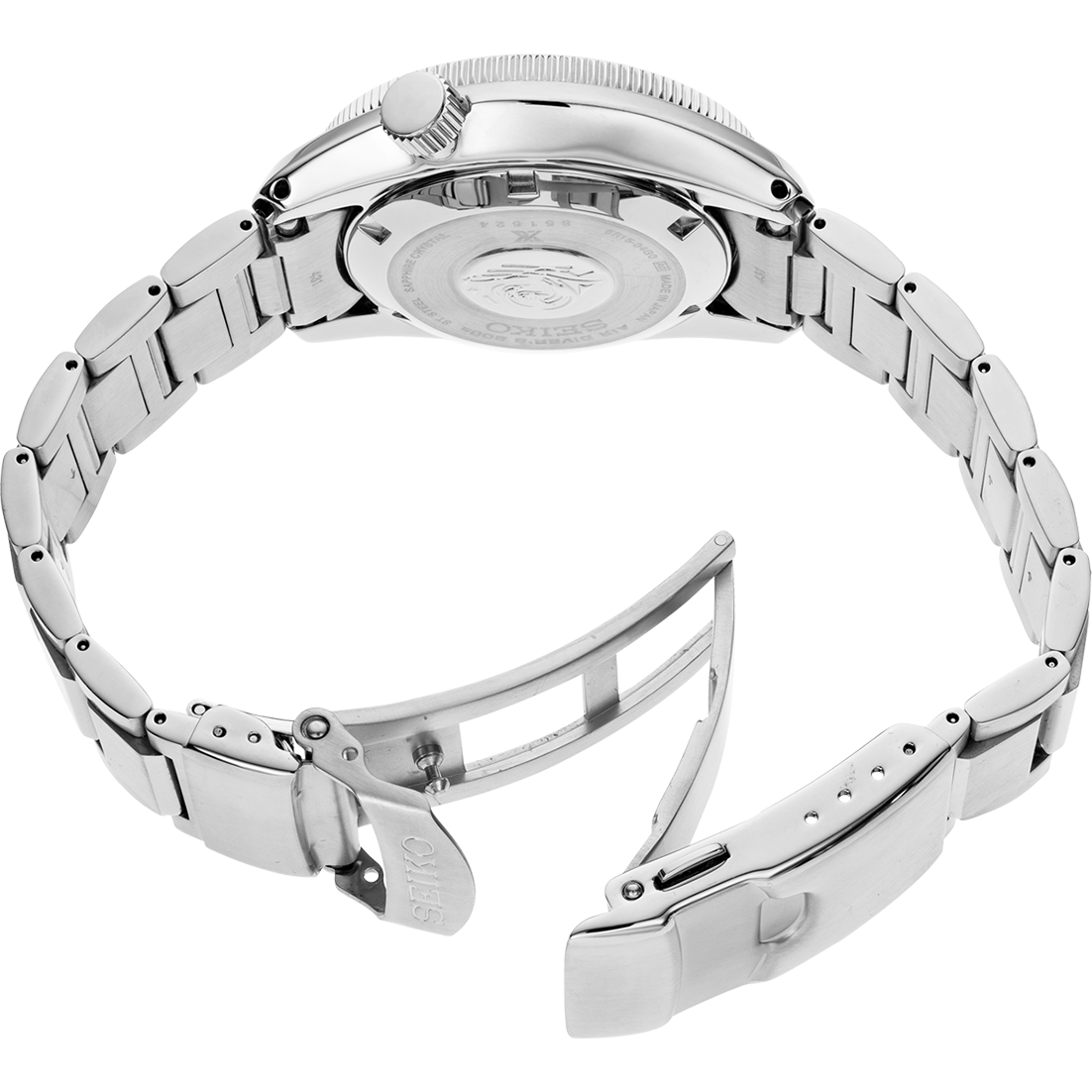 Pre-owned Seiko Prospex 200m Divers Black Dial Steel Men's Watch Spb077