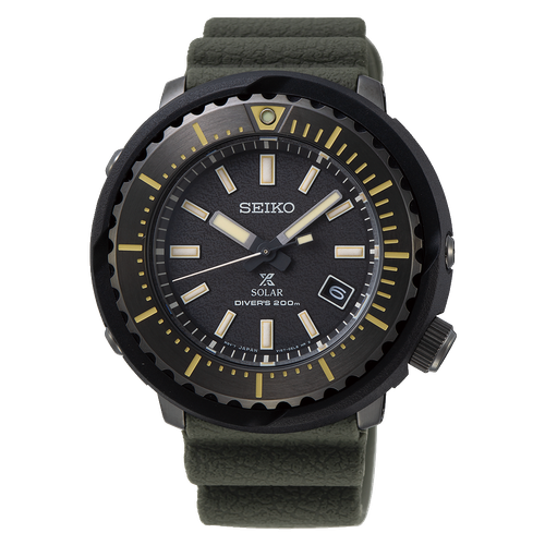 SEIKOプロスペックス　SNE541P　ソーラー 200m防水ダイバーズ New Seiko Prospex Solar Men's Black Dial Diver's 200m Green