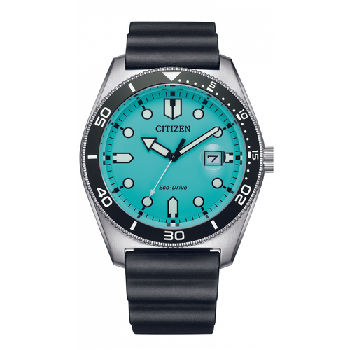 Pre-owned Citizen Eco-drive Teal Dial Aw1760-14x Usus