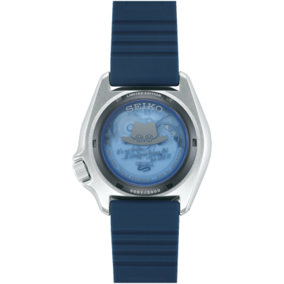 Pre-owned Seiko Men 5 Sports Automatic Blue Rubber Strap Limited Edition Watch Srph 71
