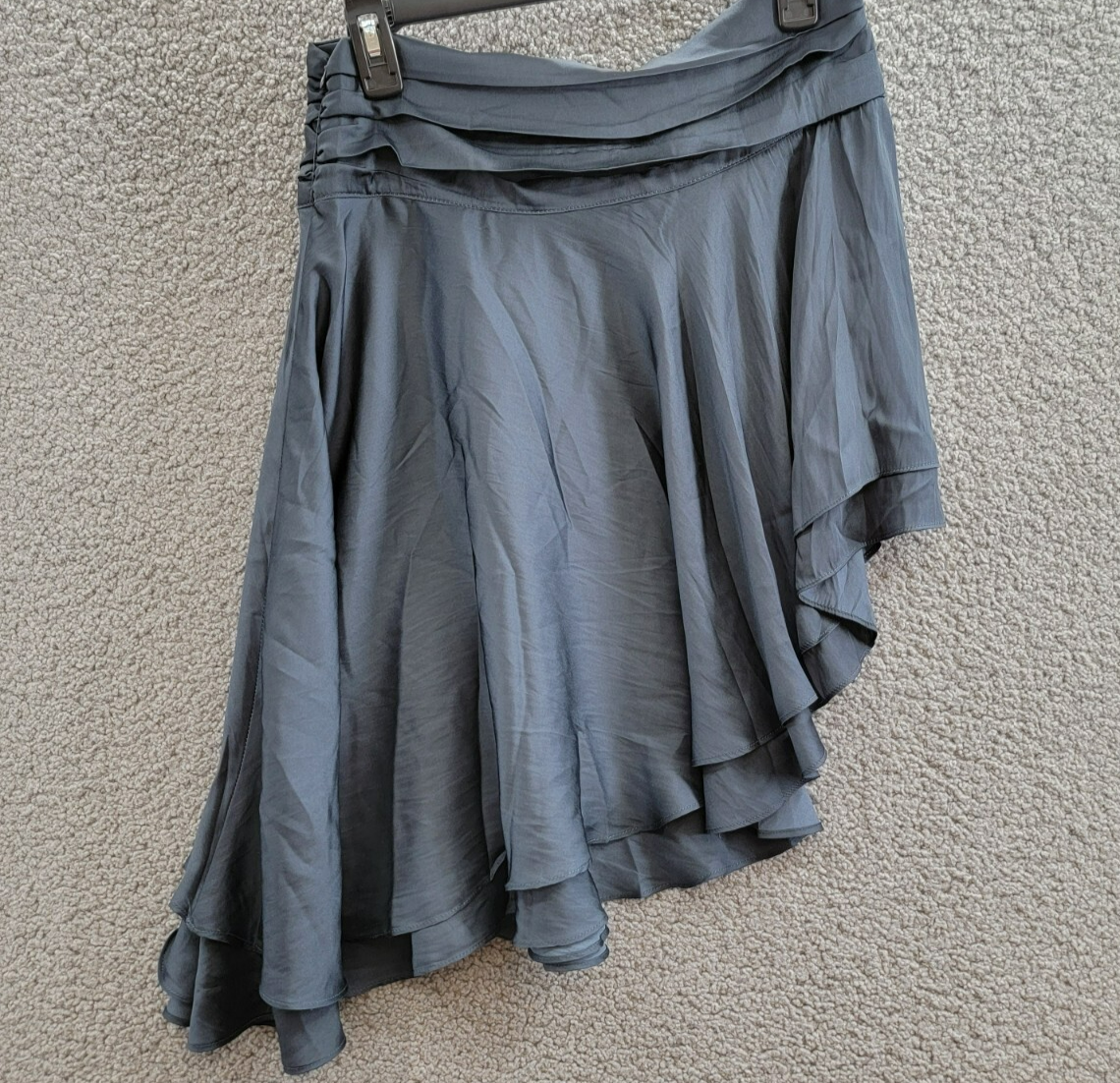 Lioness Legacy Asymmetric Skirt Women's S Navy Ruched Waist Side Zip Closure - Picture 9 of 15