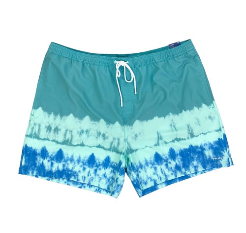 

НОВЫЕ мужские шорты Huk Pursuit Salt Dye Volley для плавания, 5,5 дюймов, зеленые, размер, Зеленый