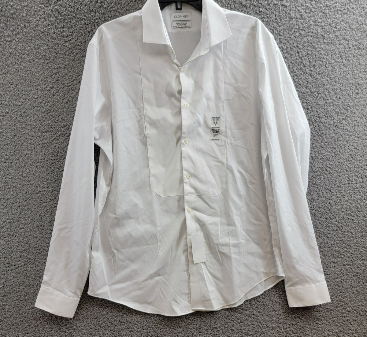 Calvin Klein Infinite Color Regular Fit Dress Shirt Men's L 16-16.5 36-37 White - Picture 2 of 19