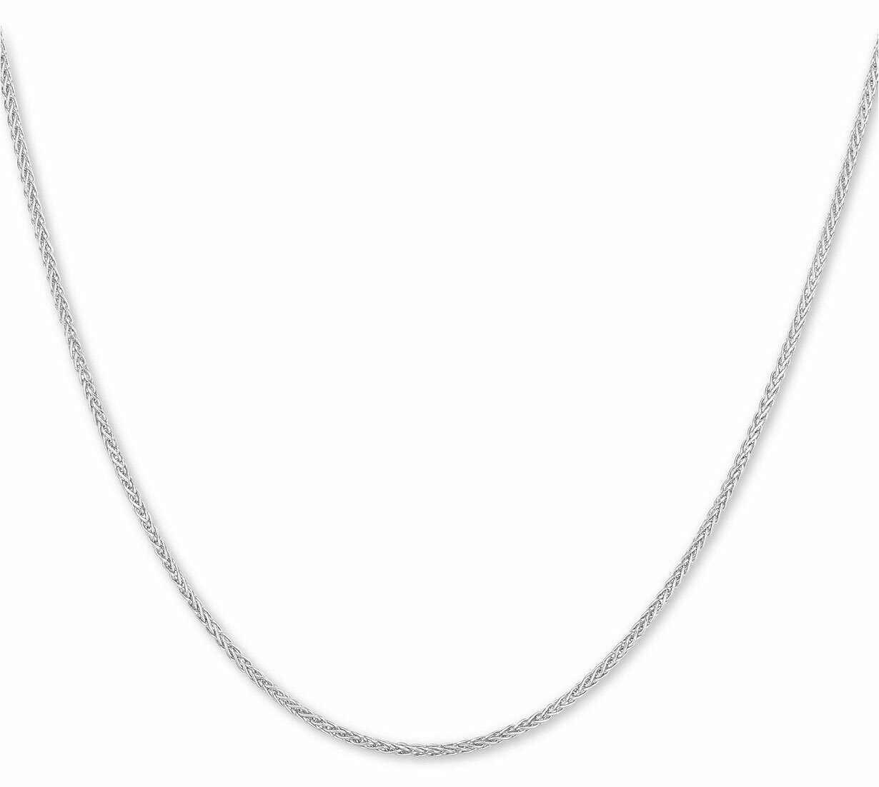 Pre-owned Spiga Solid Adjustable Endless Round Wheat  Chain Necklace Real 14k White Gold