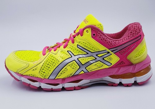アシックス　asics 安全靴　イエロー　ピンク Asics Gel-Kayano 21 womens Size 7 Yellow Pink Running Shoes
