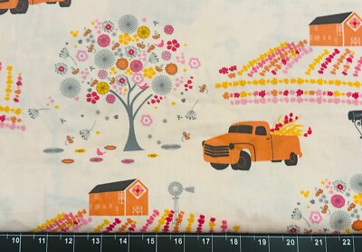 Tina Scrap 9''x21'' Michael Miller Truck Donkey Mule Tree Flowers FABRIC COTTON