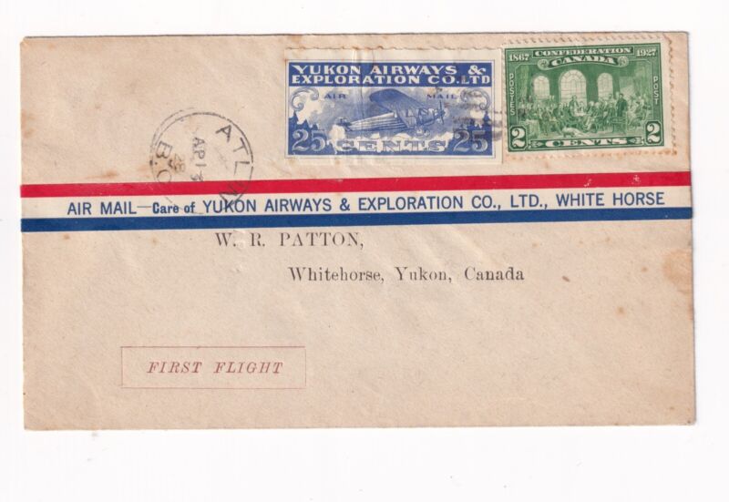 1928 April 13 Yukon Airways Flight Atlin to Whitehorse #CL42 Semi-Official