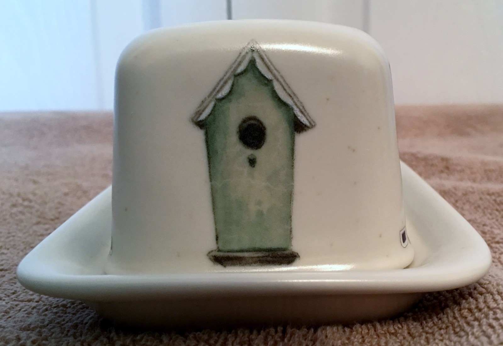 Pfaltzgraff Naturewood Garden ¼ Pound COVERED BUTTER DISH with LID-EUC