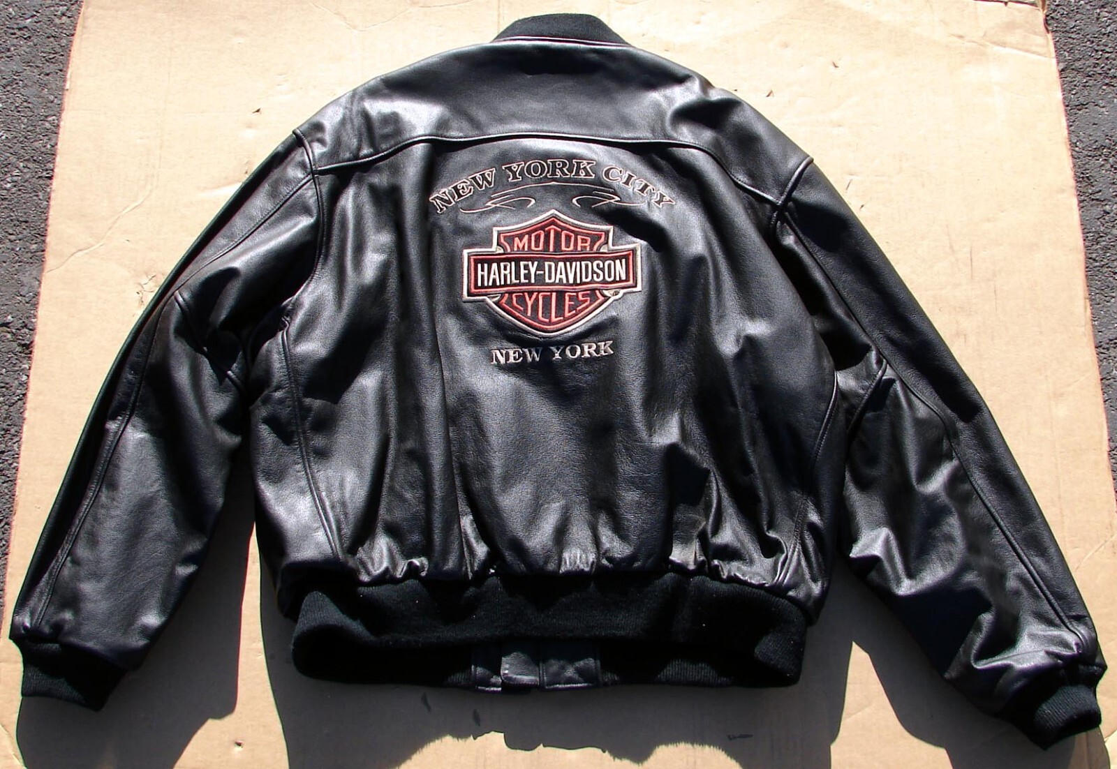 Harley Davidson Cycles Embroideried New York City NY Leather