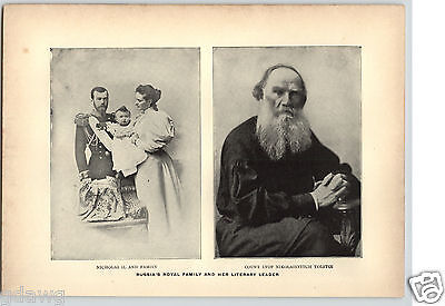 1899 Historical Portraits Nicholas II & Family Tolstoi  Irish Leaders