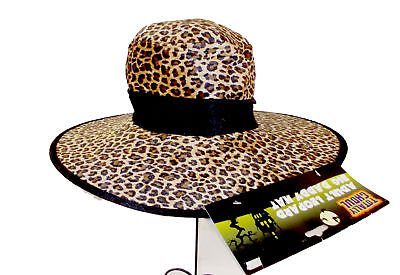 Leopard Big Daddy Hat Black Brown Costume Accessory NWT