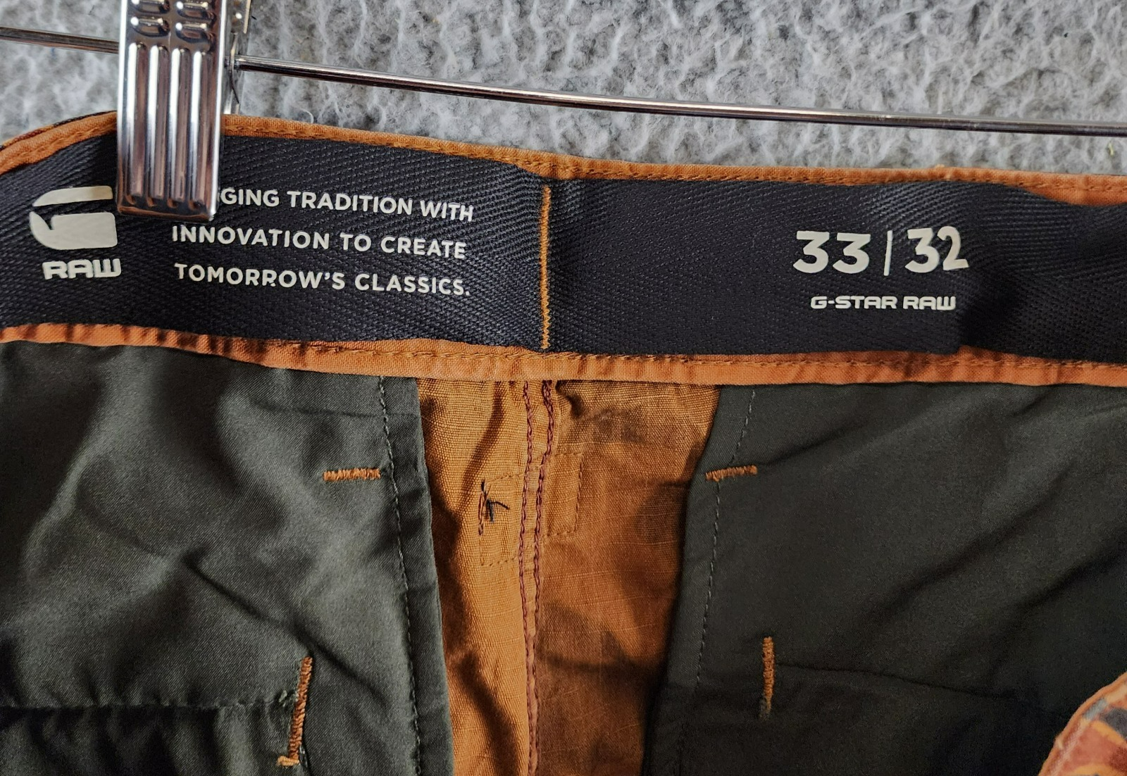 G-Star Raw Printed Straight-Fit Cargo Pants Men's 33/32 Rodeo Island Button Zip - Picture 12 of 18