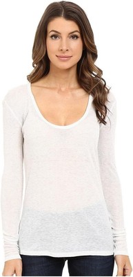 Женская футболка с длинным рукавом из кашемира в рубчик Butina, Snow, 4 (XL)