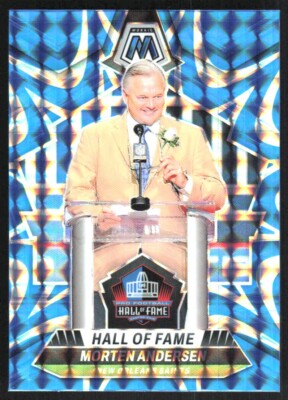 【サイン入り】BLACK AND BLUE Morten Andersen 2024 Panini Mosaic Reactive Blue Morten Andersen New Orleans