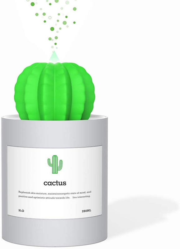 , Amusend Mini Size Cactus Humidifier For Bedroom Home O
