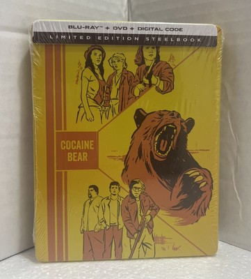 Cocaine Bear Limited Edition Steelbook (Blu-ray + DVD + Digital) New Sealed