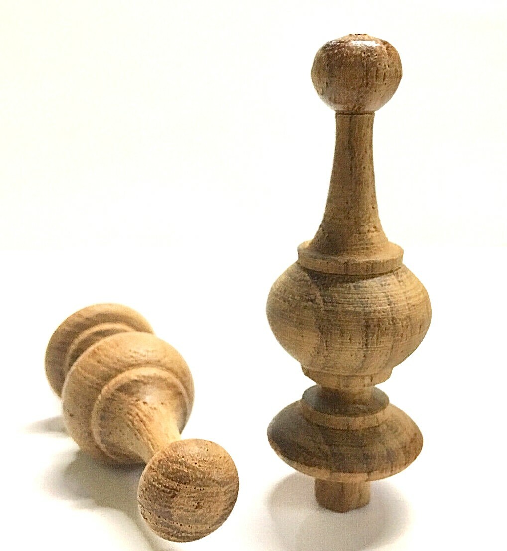 4x Wooden Teak finials Antique Clock Furniture home decor Vintage DIY 2