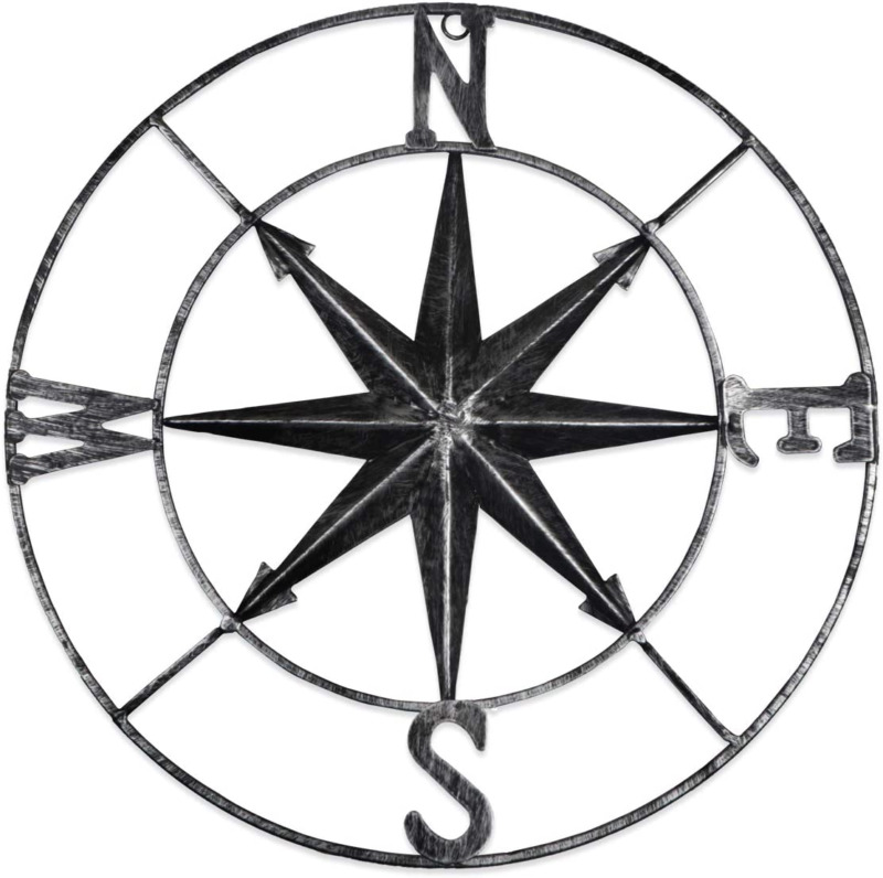 Distressed Metal Compass Mural Decoration Nautical Decoration Bedroom Living Roo