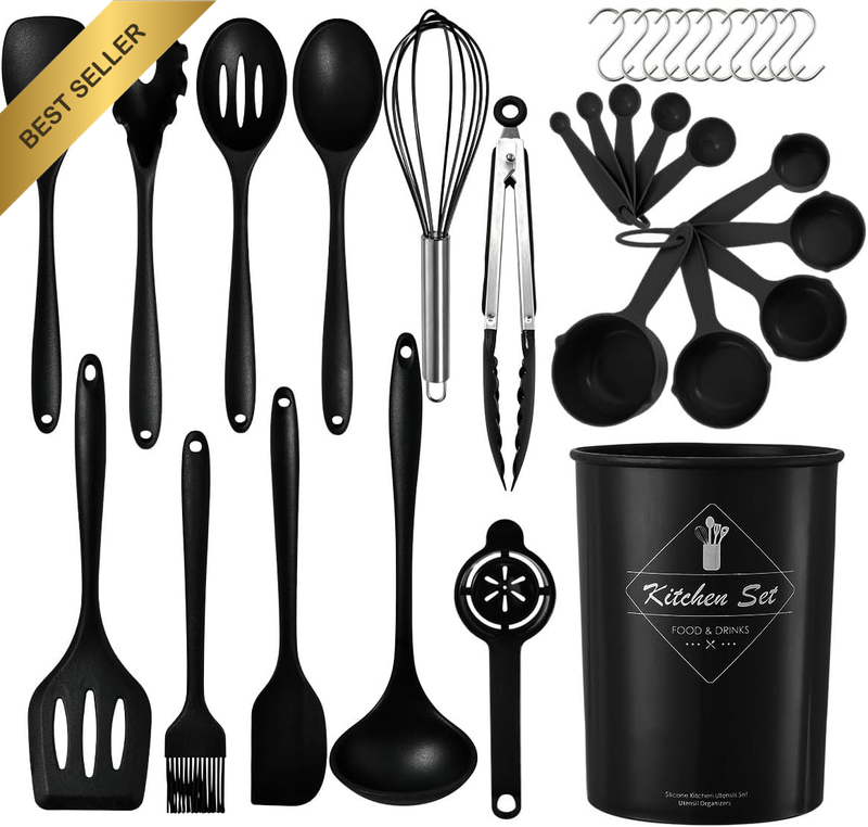 32Pcs Silicone Cooking Utensils Kitchen Utensil Set - 446°F Heat Resistant Silic