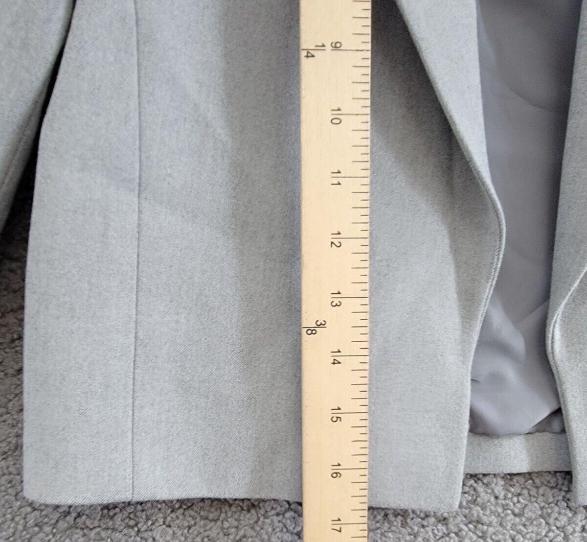 Calvin Klein Petite Cropped Open-Front Blazer Womens 2P Gray Heather Long Sleeve - Picture 8 of 16