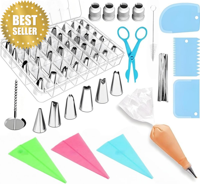 72 Piece Piping Bag and Piping Tip Set,Icing Piping Bags and Tips Set for Beginn