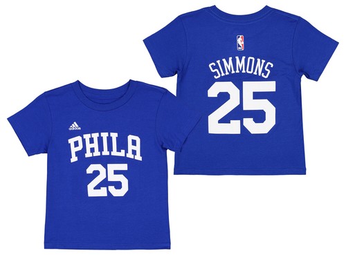 Детская футболка с короткими рукавами Adidas Philadelphia 76ers Ben Simmons #25 NBA (4-7), синяя