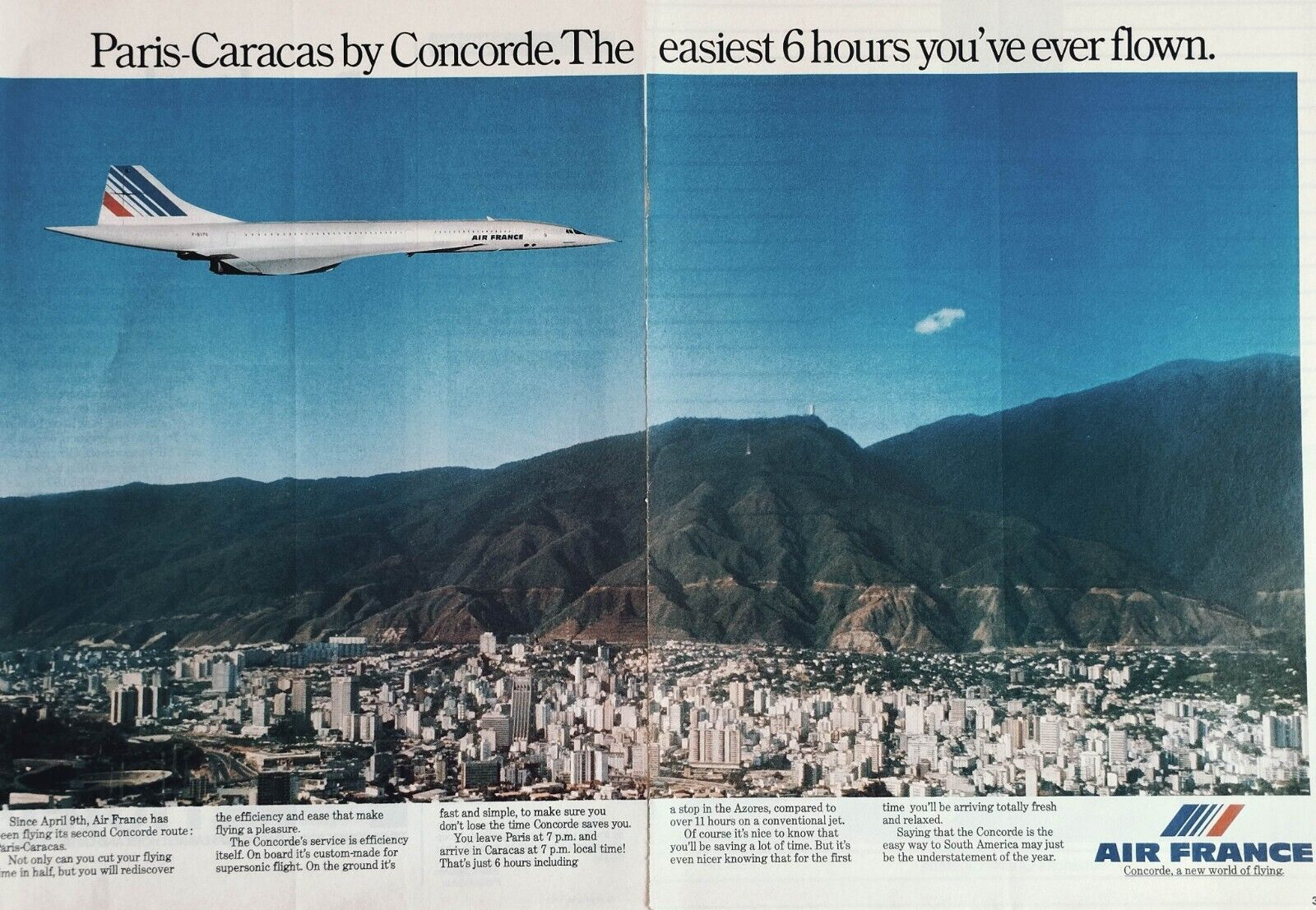 AIR FRANCE Print Ad CONCORDE AIRPLANE permet de voyager facilement 