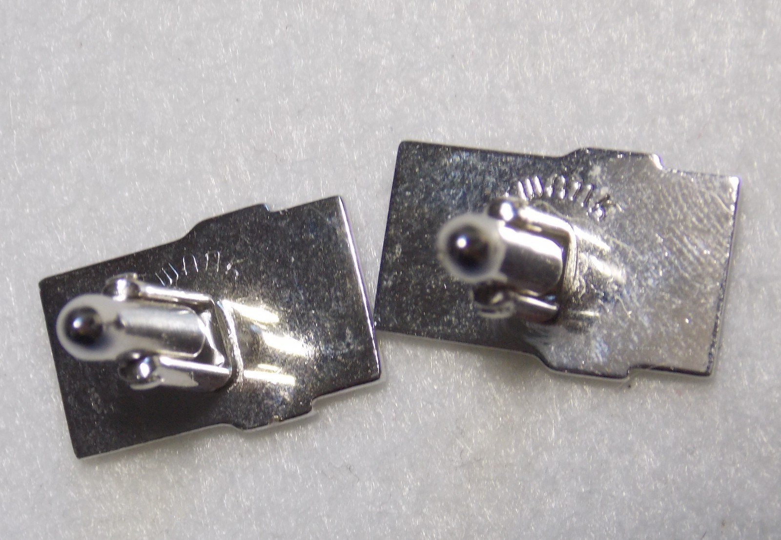 Vtg Signed SWANK Cufflinks, Rectangular ST Florentine Texture w/Raised Chevron