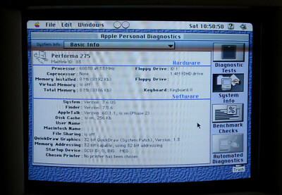 Apple Personal Diagnostics Software for Vintage Macintosh 68xxx Computers