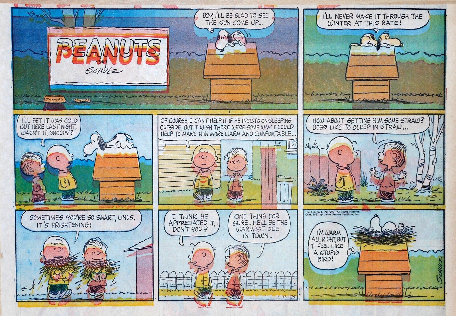 Peanuts by Charles Schulz - large half-page color Sunday Peanuts by Charles Schulz - large half-page color Sunday