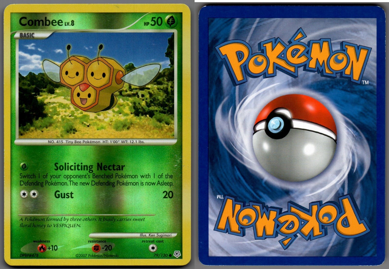 2007 Pokemon, Diamond & Pearl, #79/130 Combee Lv. 8, Reverse