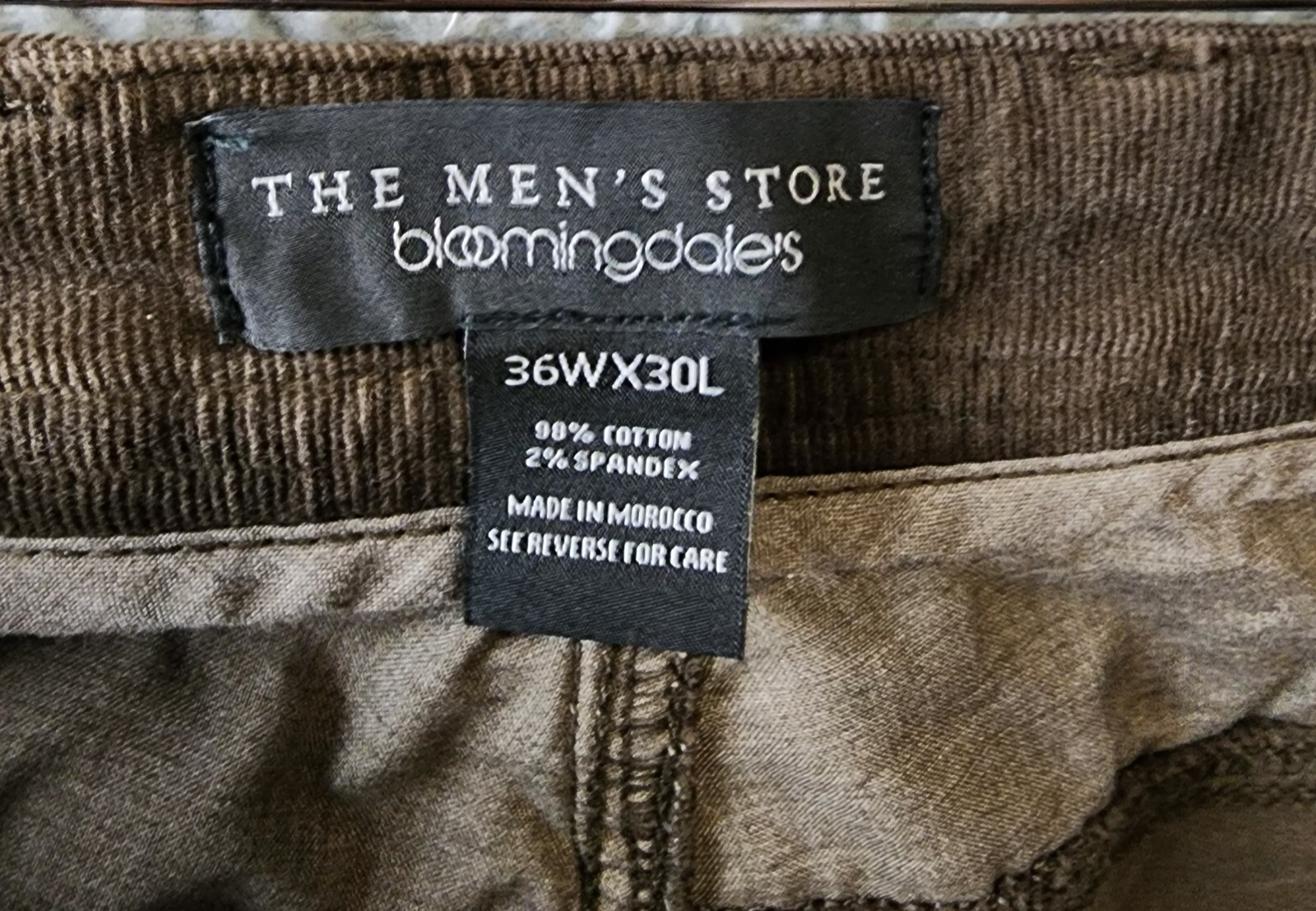 The Men's Store at Bloomingdale's Tailored Fit Corduroy Jeans 36Wx30L Dark Taupe - Picture 8 of 16