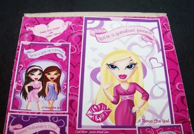 Bratz Valentines Day Cards & Glitter Tattoos 34 Count