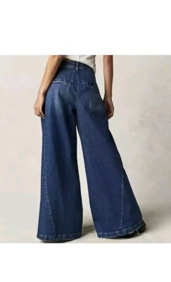 Free People Equinox Denim Trousers Jeans - Indigo - RRP £118 BNWT 27