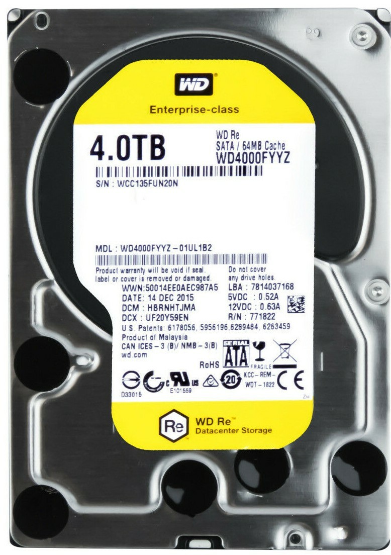 Hard Drive Western Digital RE WD4000FYYZ 4TB SATA III