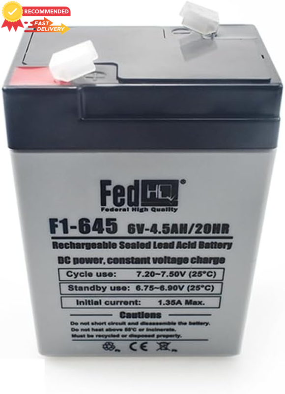 6V 4.5Ah AGM SLA Battery F1 Terminal | Maintenance-Free UPS Security Alarm
