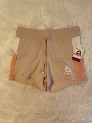 Reebok Shorts Womens Size Small Pink White Colorblock Relaxed Short