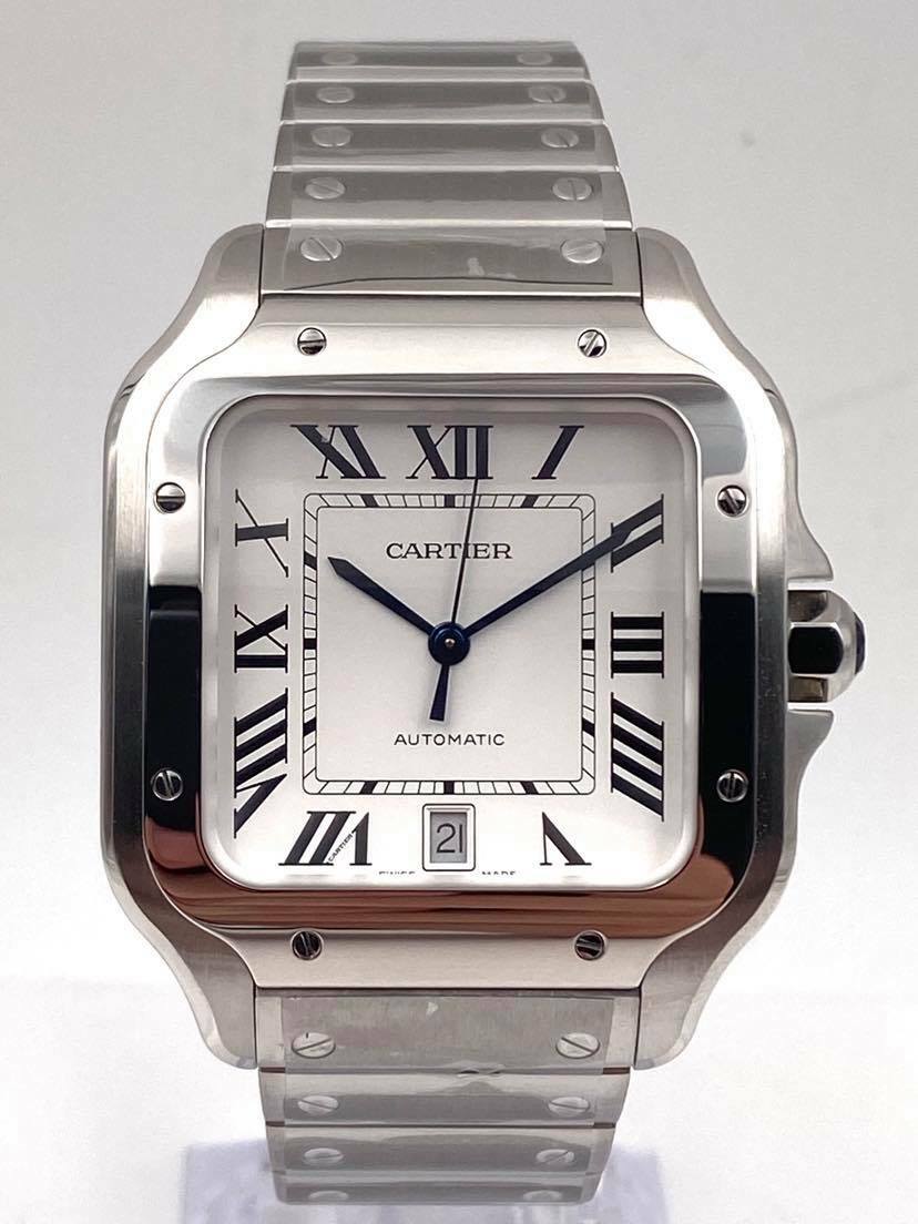 Pre-owned Cartier Santos White Dial Large Size Wssa0018 Unworn 2023