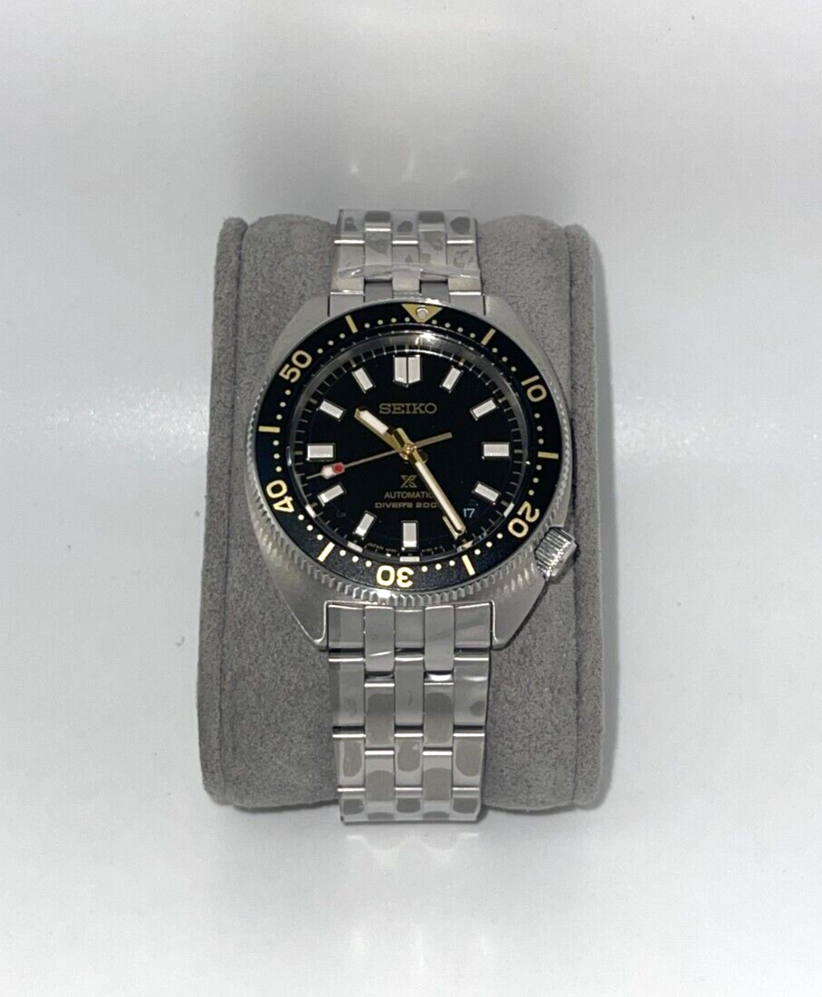 Pre-owned Seiko Luxe Prospex Black Dial Gold Accent Diver Watch Spb315 In Box With Tag