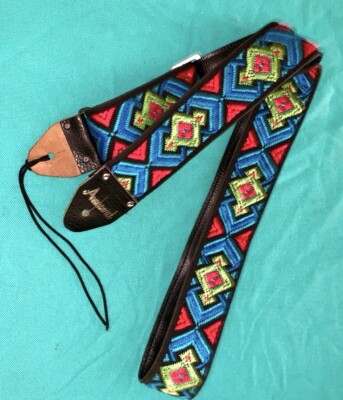 Vtg Amacord Original Logo Ace Style Woven Guitar Strap New!!! Old Stock
