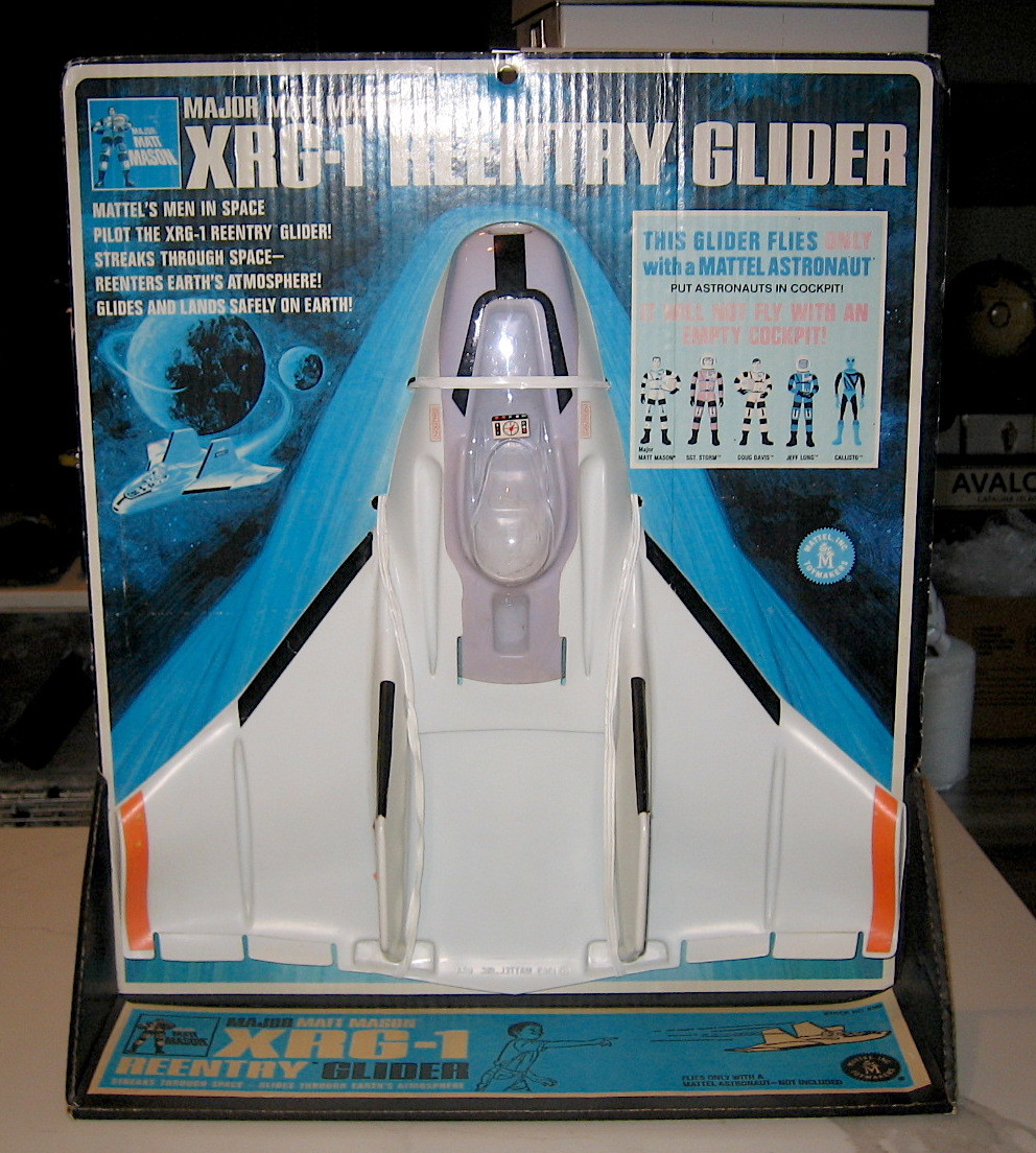 1969 Mattel Major Matt Mason XRG-1 Reentry Glider / Package Space Spaceship